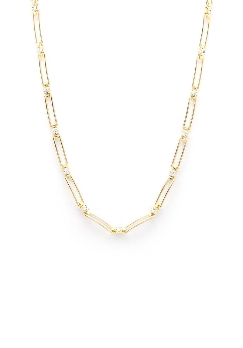 SODAJO CRYSTAL OVAL LINK NECKLACE