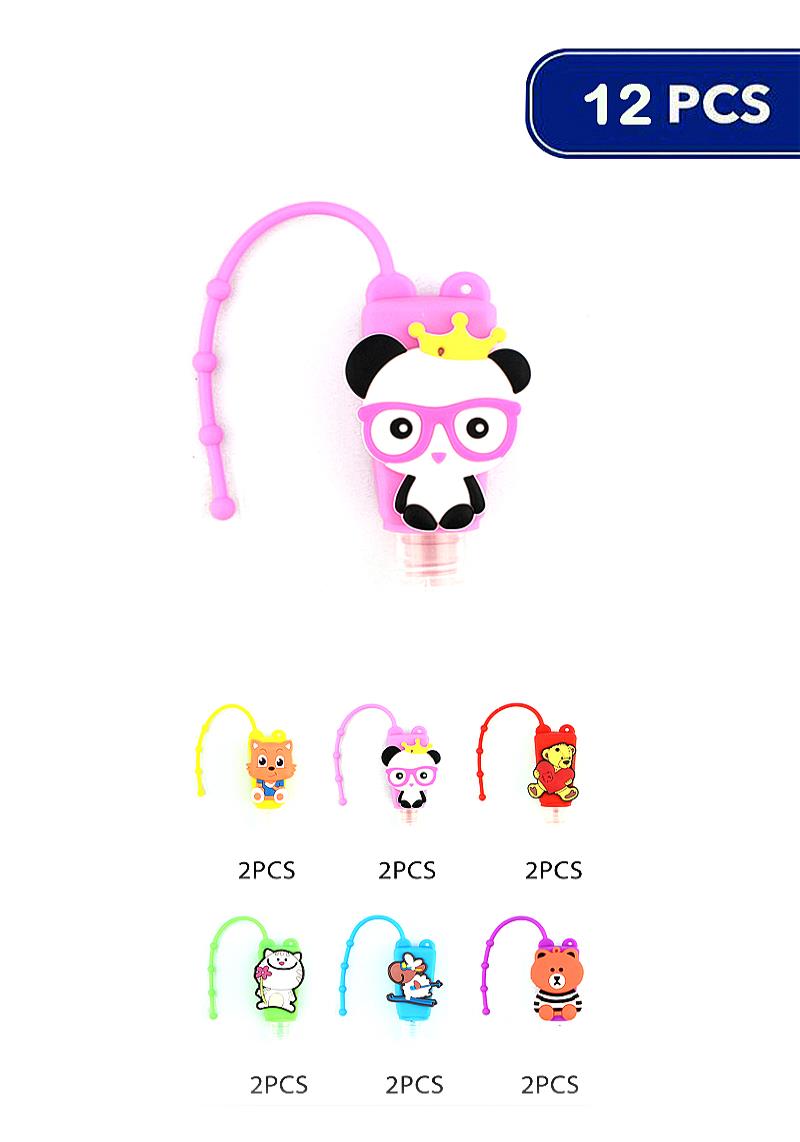 CUTE ANIMAL COLORED HAND SANITIZER BOTTLE (12 UNITS)