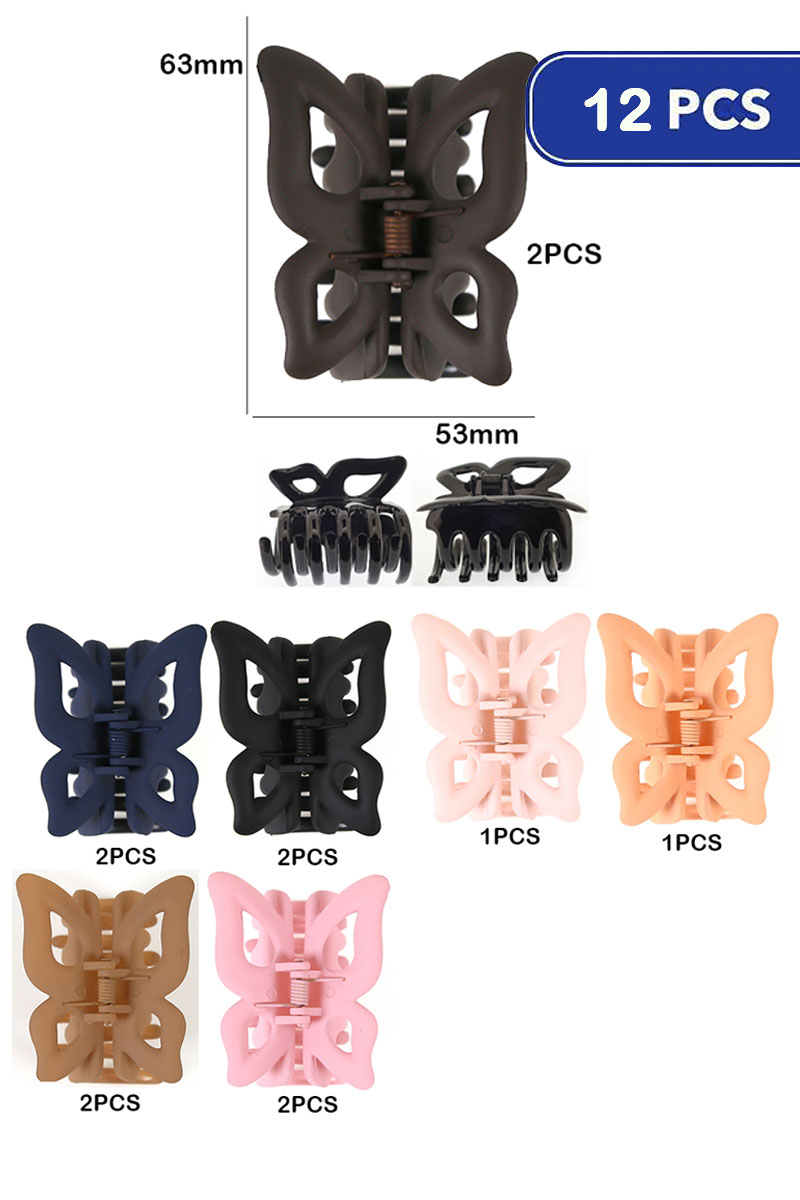 FASHION BUTTERFLY HAIR CLAW CLIP (12 UNITS)