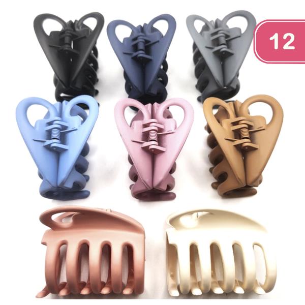 FASHION HEART HAIR CLAW CLIP (12 UNITS)