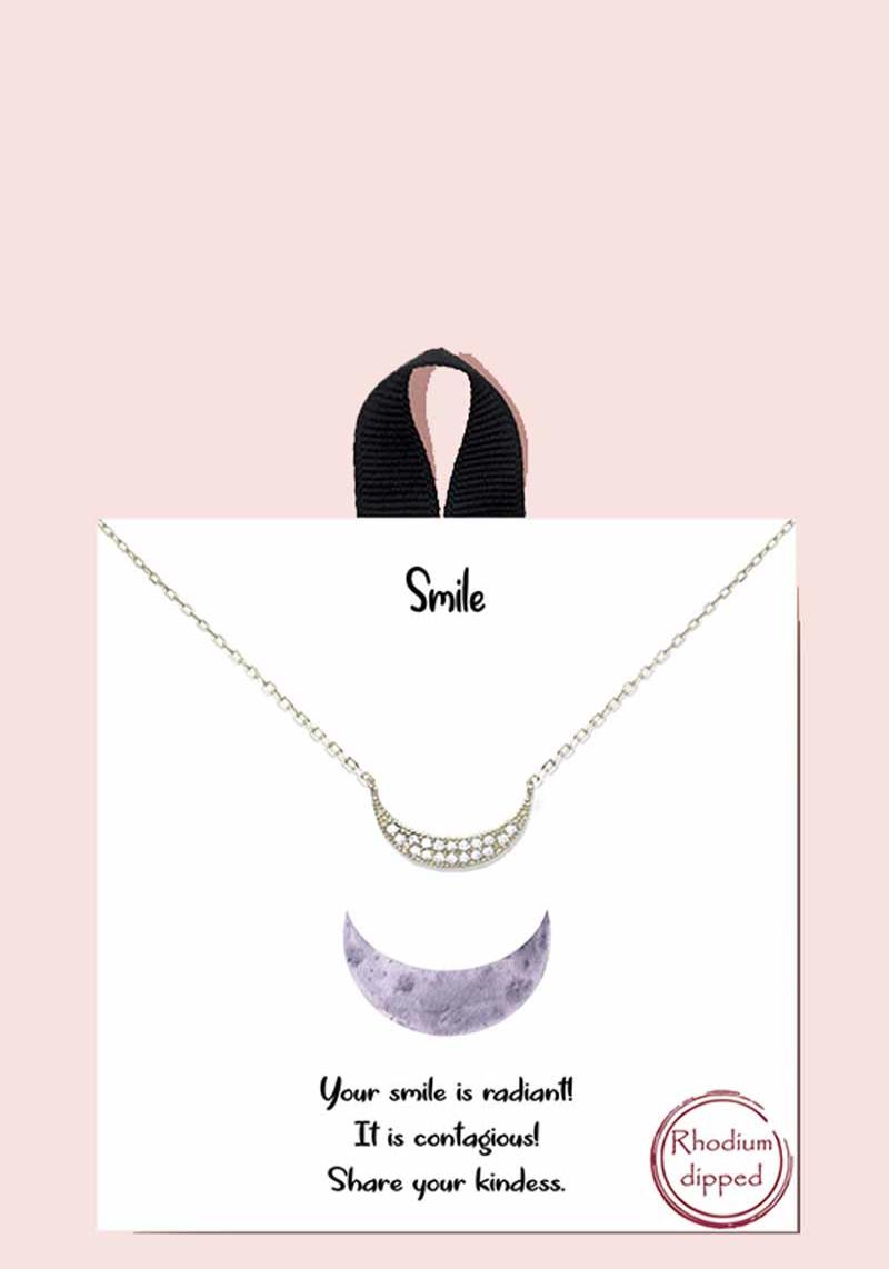 18K GOLD RHODIUM DIPPED SMILE NECKLACE