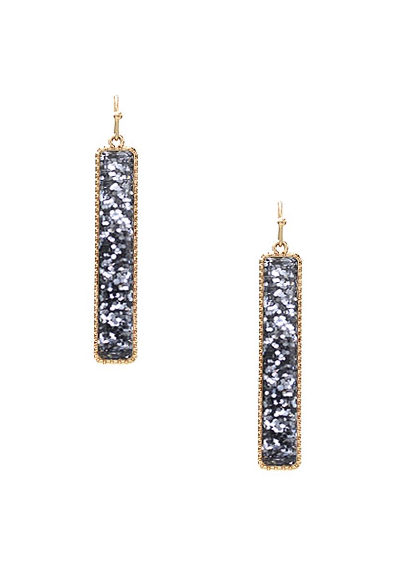 CRYSTALIZED GEM DROP RECTANGLE EARRING