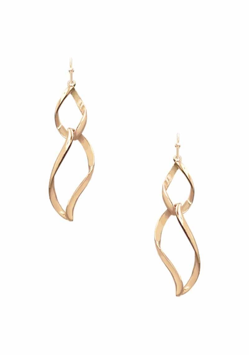 METAL SWIRL LINK DANGLE EARRING