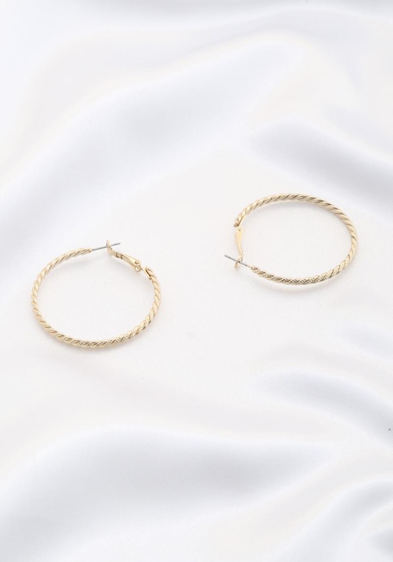 METAL TEXTURE HOOP EARRING