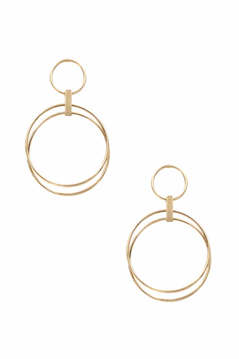 METAL ROUND DANGLE EARRING