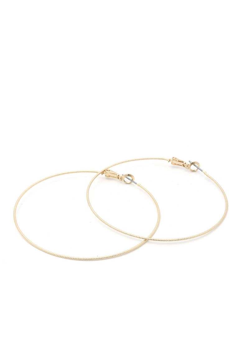 SODAJO TEXTURED METAL HOOP EARRING