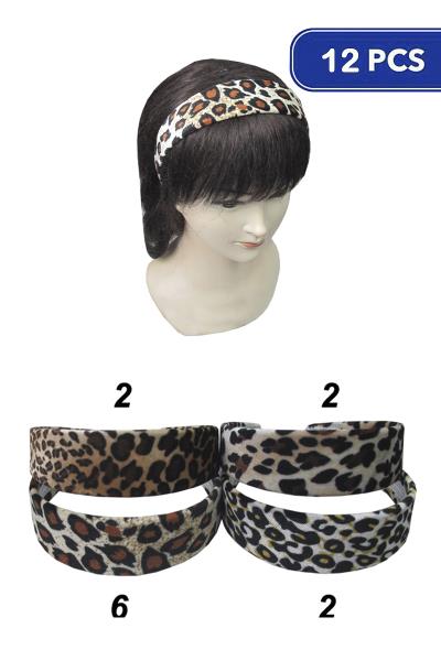 FASHION LEOPARD VELVET HEADBAND (12 UNITS)