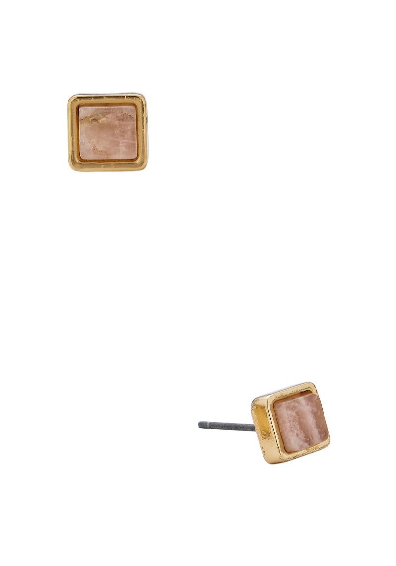 NATURAL STONE SQUARE STUD EARRING