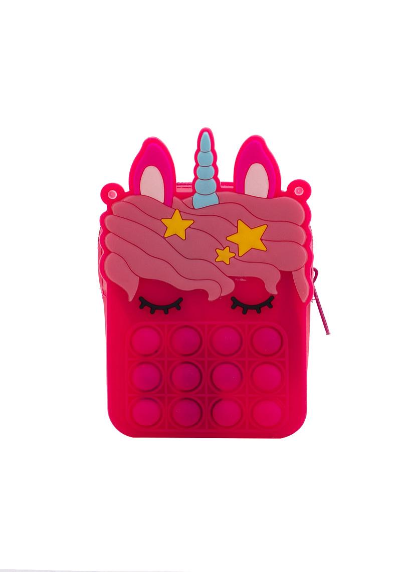 CUTE UNICORN BUBBLE STRESS RELIEVER ZIPPER CROSSBODY BAG