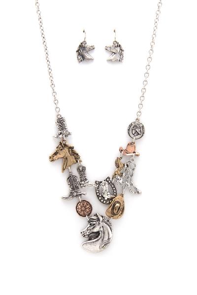WESTERN HORSE CHARM NECKLACE