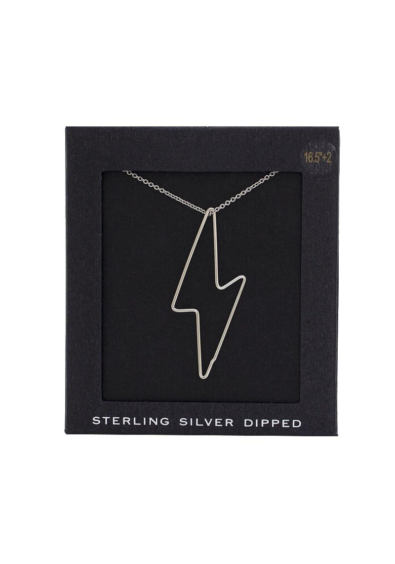 14K GOLD DIPPED LIGHTNING BOLT CHARM NECKLACE