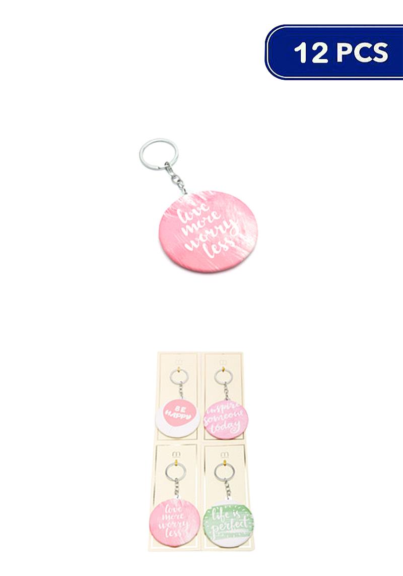 HAPPY QUOTE MIRROR KEY CHAIN (12 UNITS)