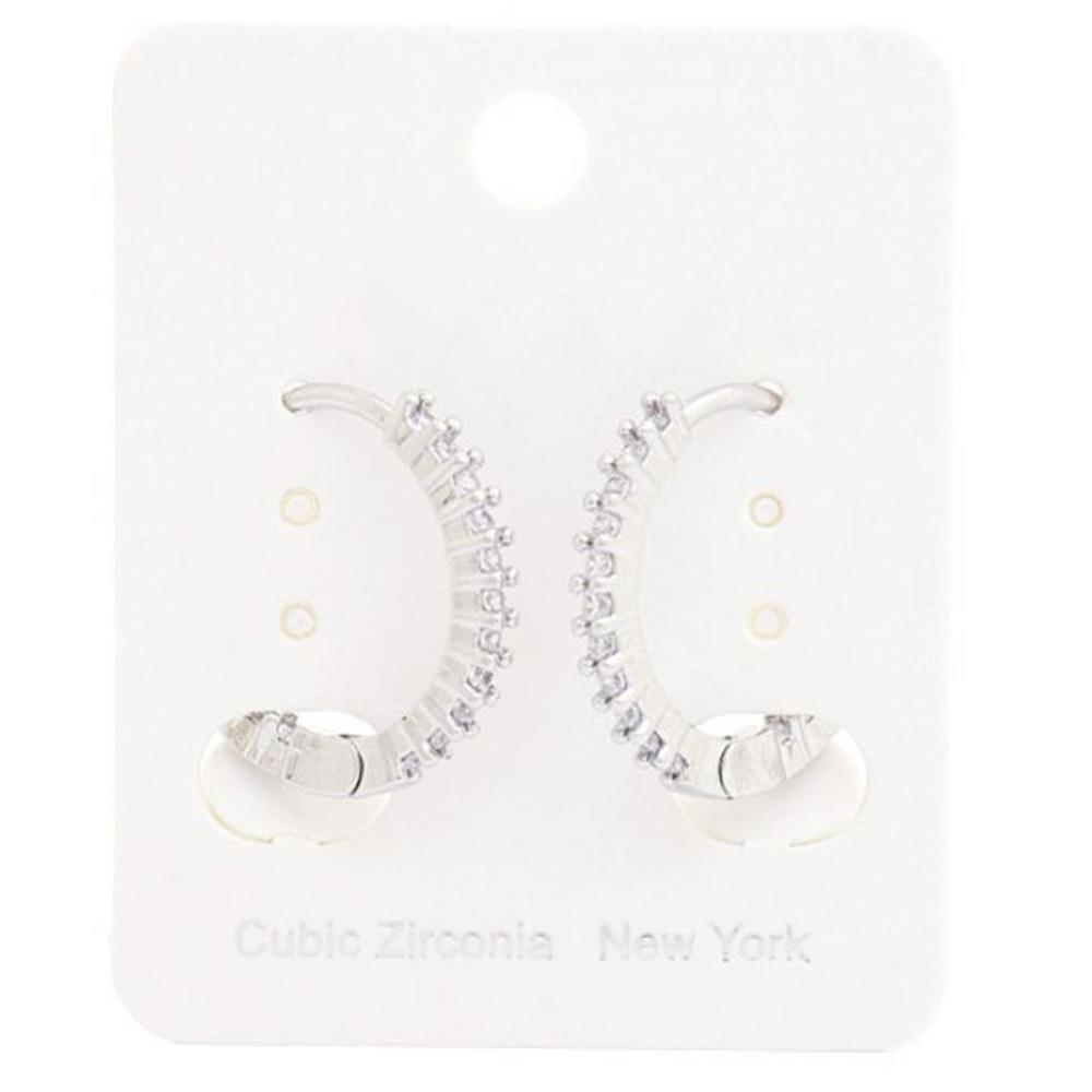 CRYSTAL EDGE HOOP EARRING