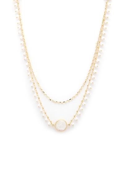 PEARL CHAIN LAYERED NECKLACE