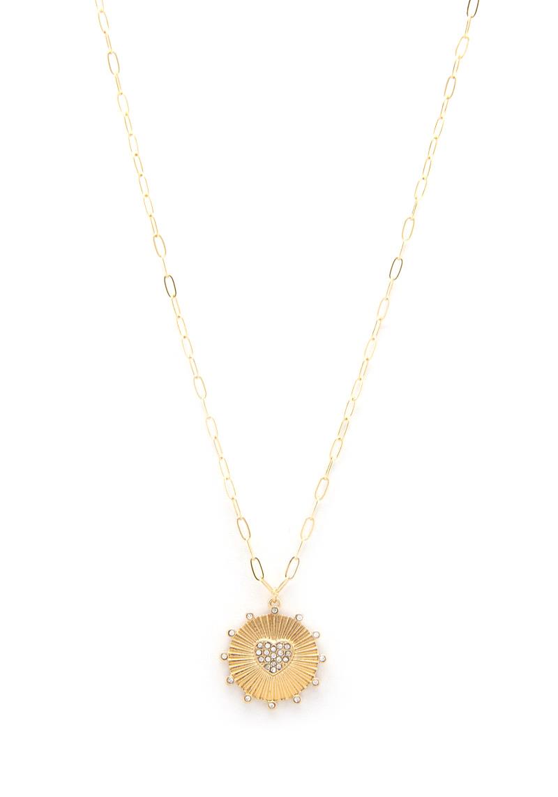 HEART COIN OVAL CHAIN NECKLACE