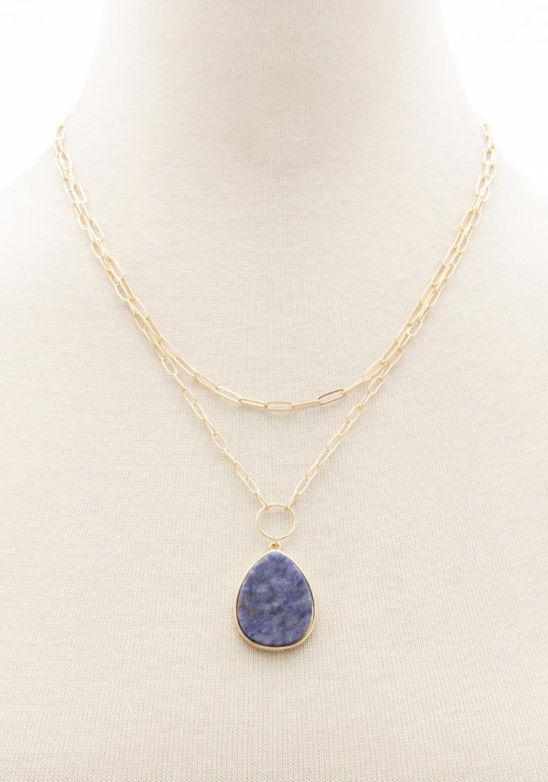 TEARDROP PENDANT LAYERED NECKLACE