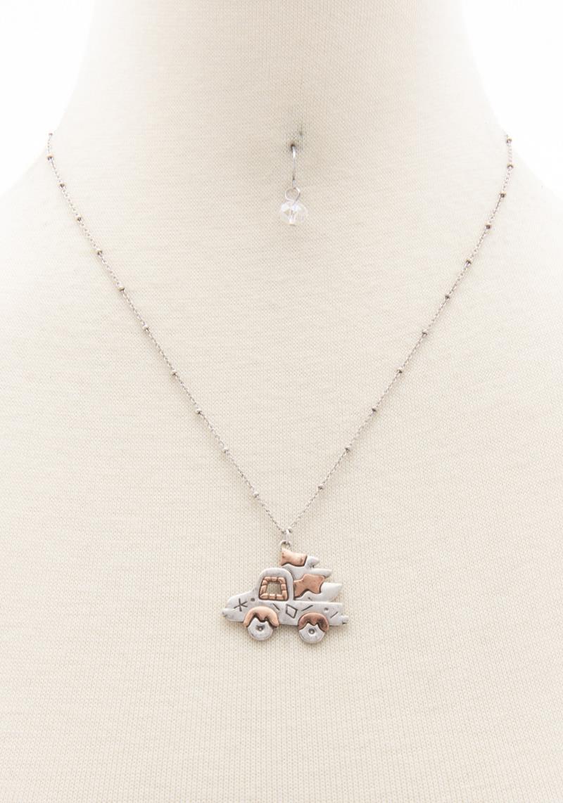 CHRISTMAS TRUCK CHARM NECKLACE