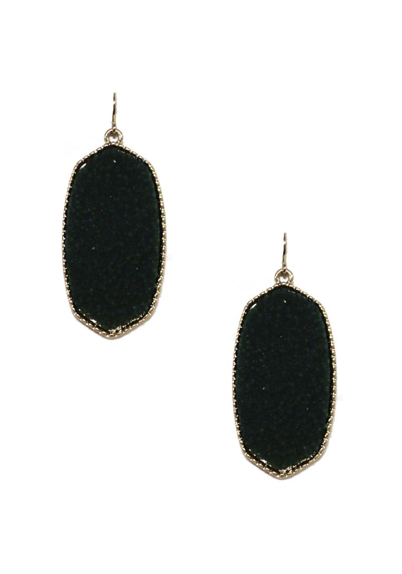 DRUZY HEXAGON DANGLE EARRING