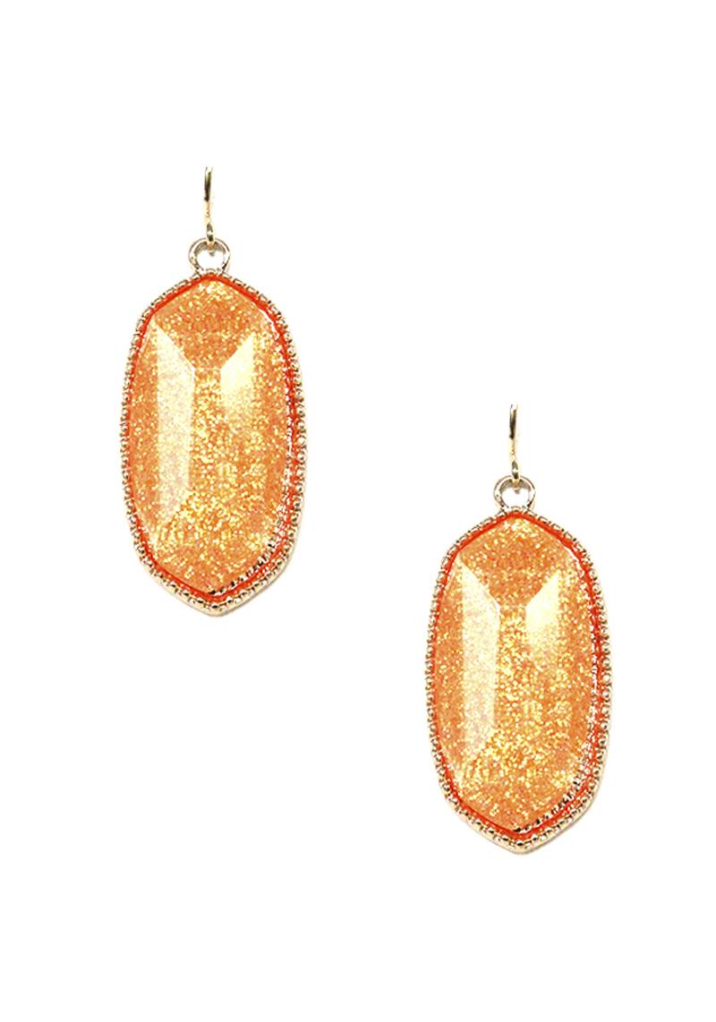 FASHION GLITTER RESIN DANGLE EARRING