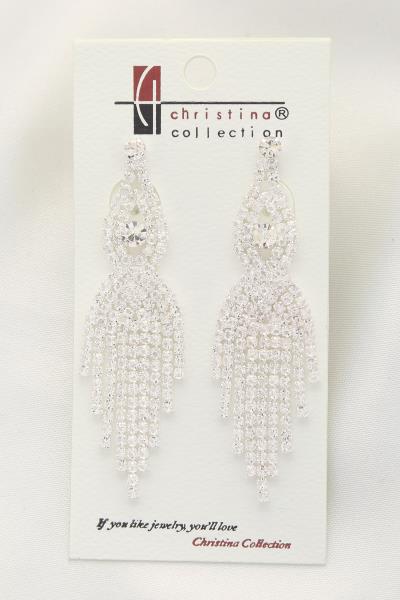 RHINESTONE DANGLE EARRING