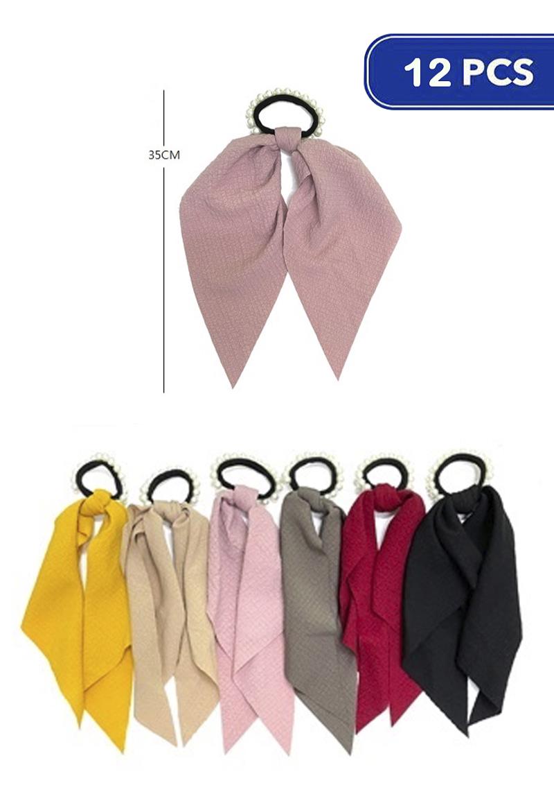FASHION TASSEL PEARL HAIR TIE (12 UNITS)