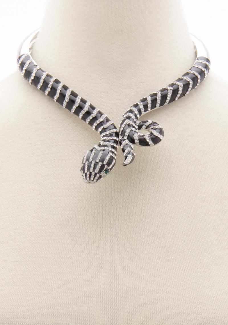 SNAKE RHINESTONE CHOKER NECKLACE