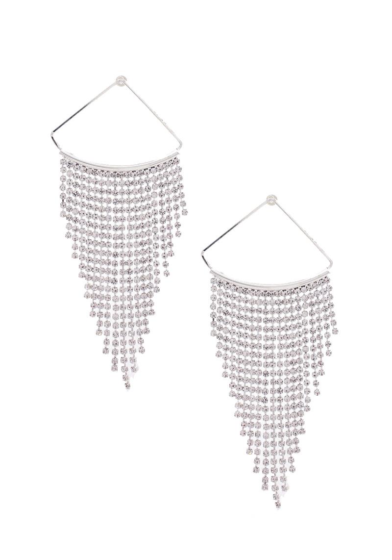 RHINESTONE CHAIN DANGLE EARRING