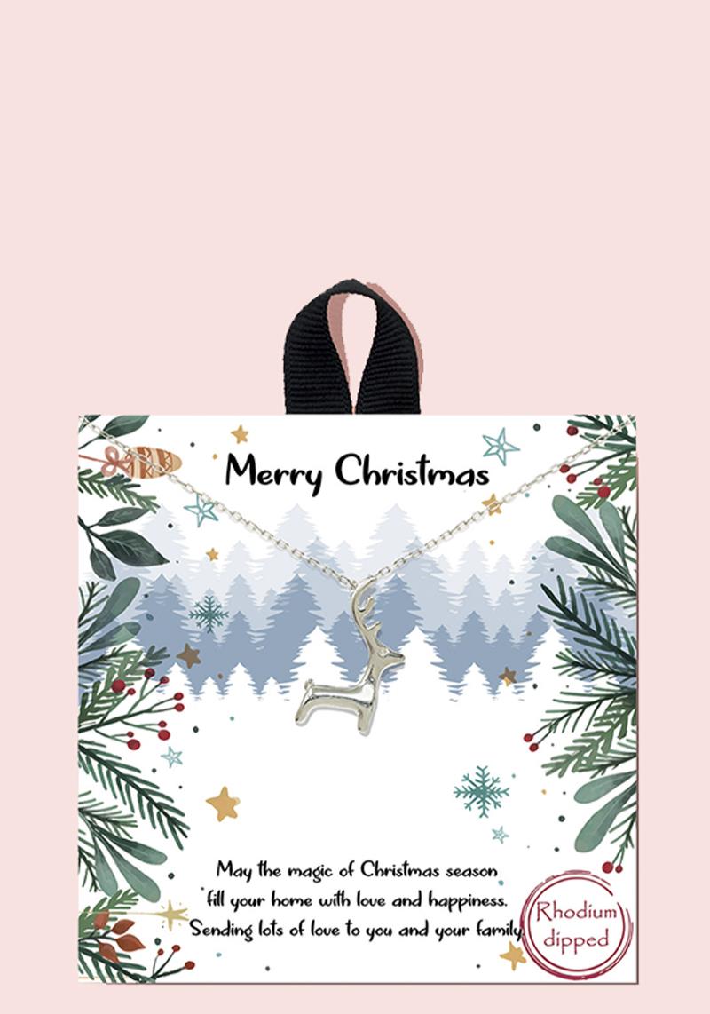 18K GOLD RHODIUM DIPPED MERRY CHRISTMAS NECKLACE