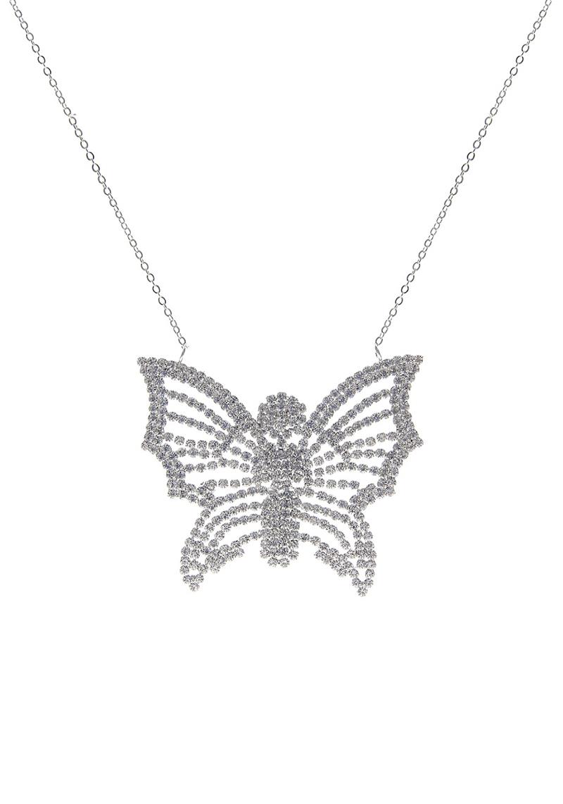 RHINESTONE 19 INCH BUTTERFLY NECKLACE