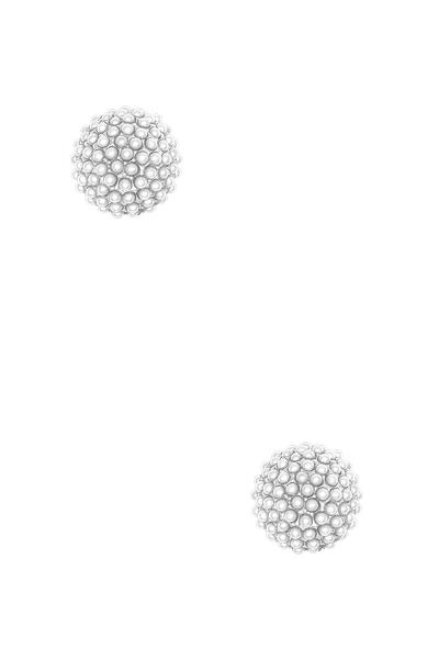 ROUND PEARL PAVE STUD EARRING