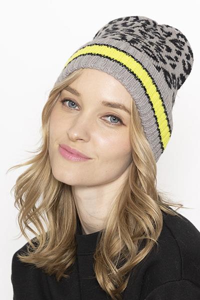 LEOPARD STRIPE BEANIES