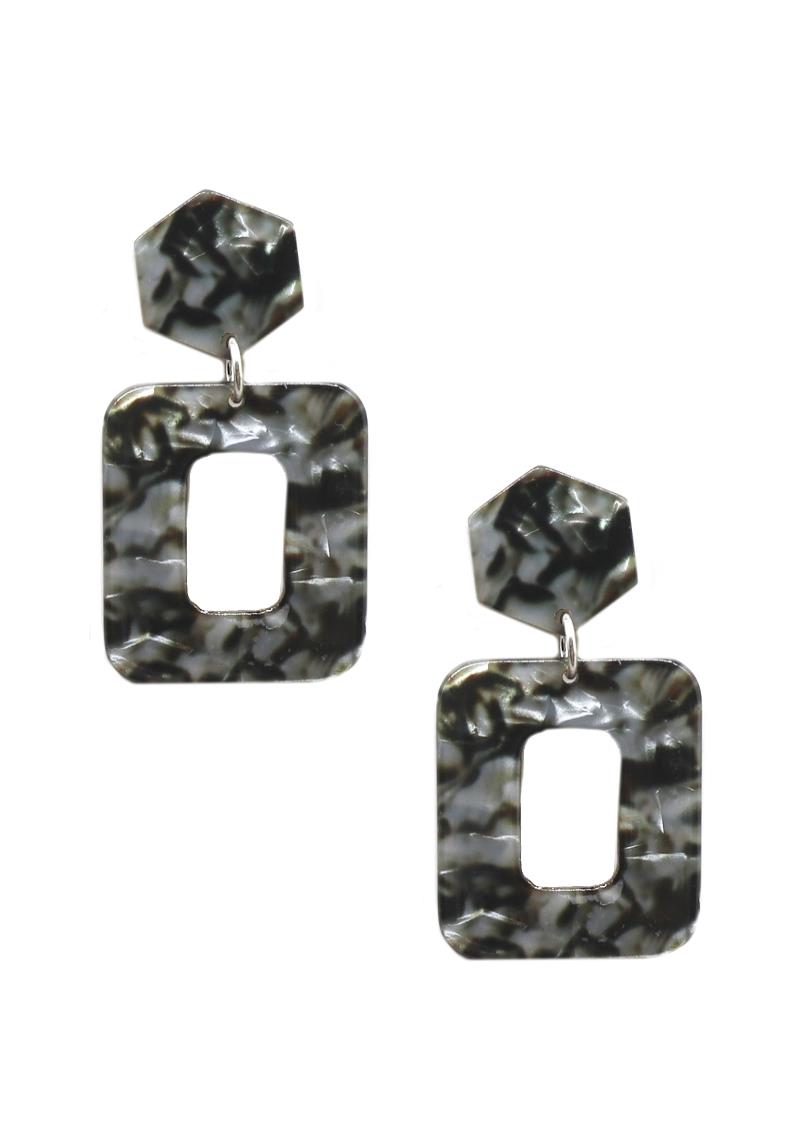 ACETATE RECTANGLE DANGLE EARRING