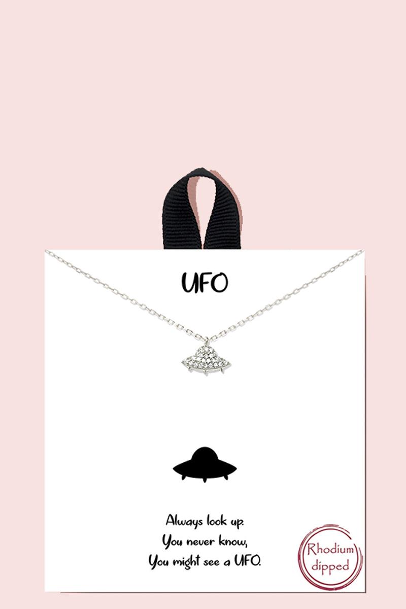 18K GOLD RHODIUM DIPPED UFO NECKLACE