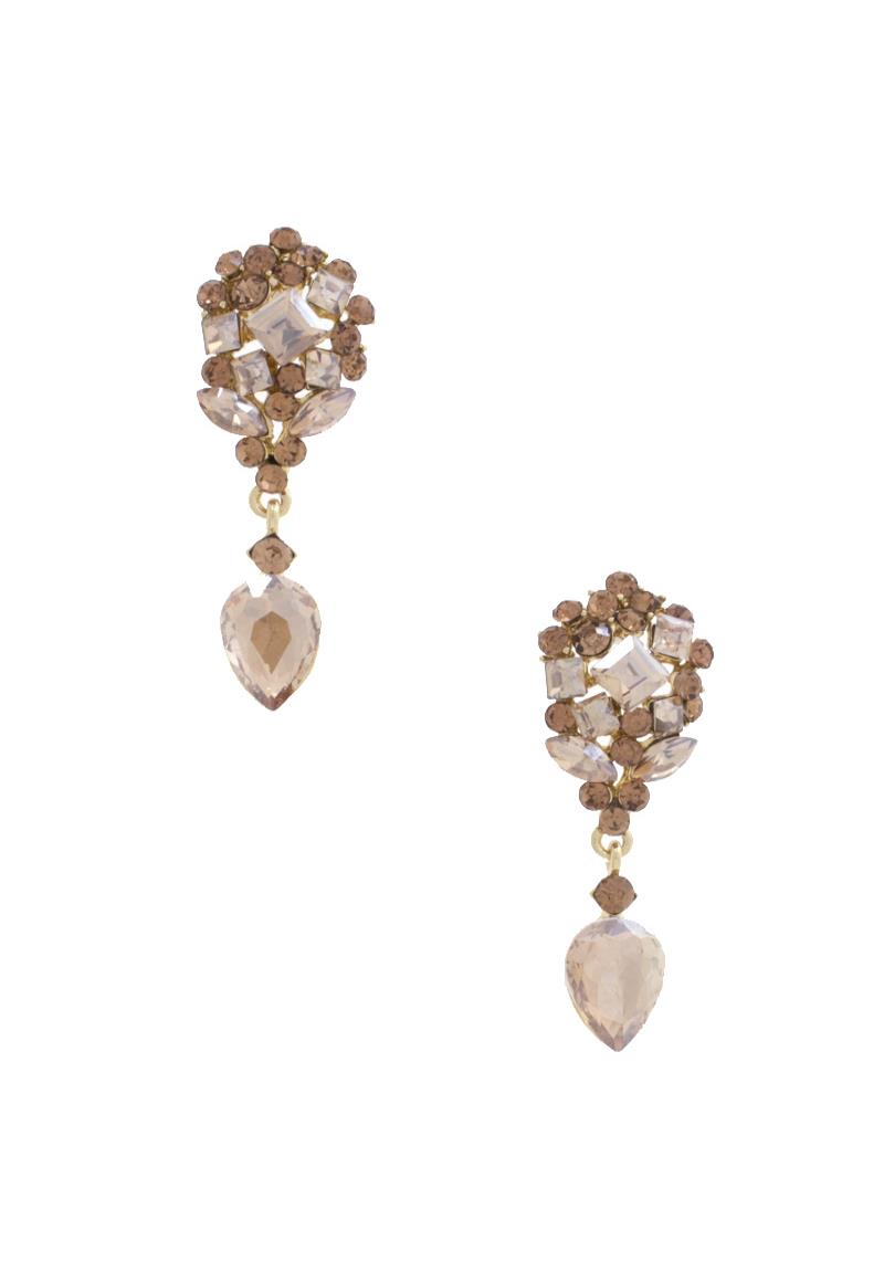 RHINESTONE CLUSTER DANGLE EARRING