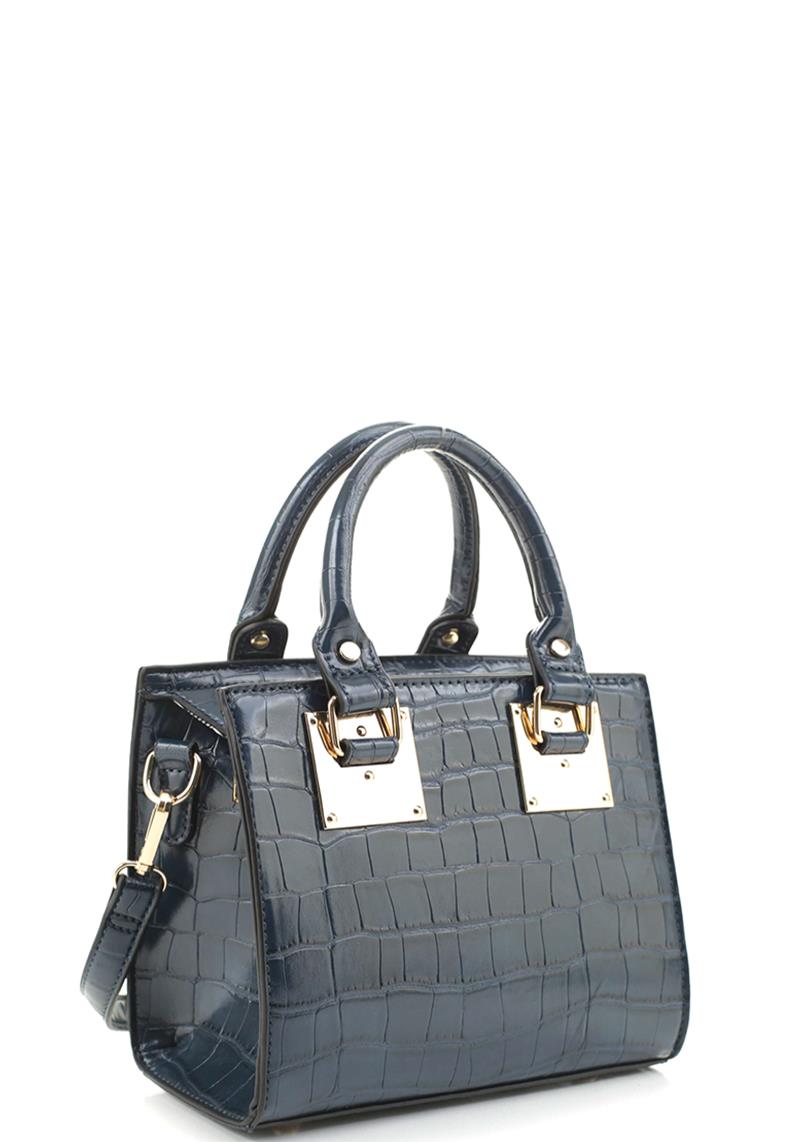 FASHION SMOOTH CROC DESIGN SQUARE TOTE BAG