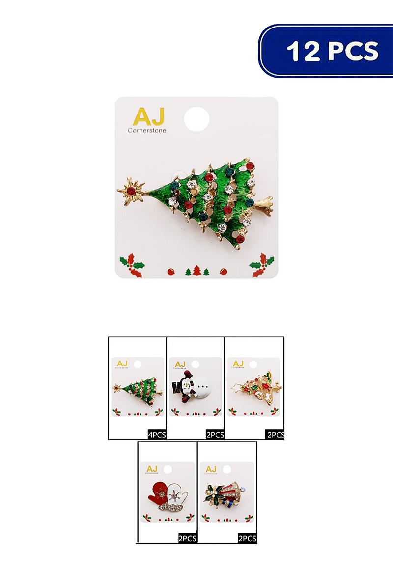 CHRISTMAS DESIGN2 BROOCH (12 UNITS)