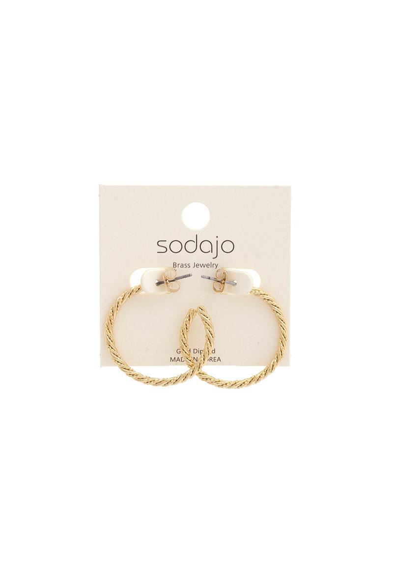 SODAJO TWISTED OPEN CIRCLE EARRING