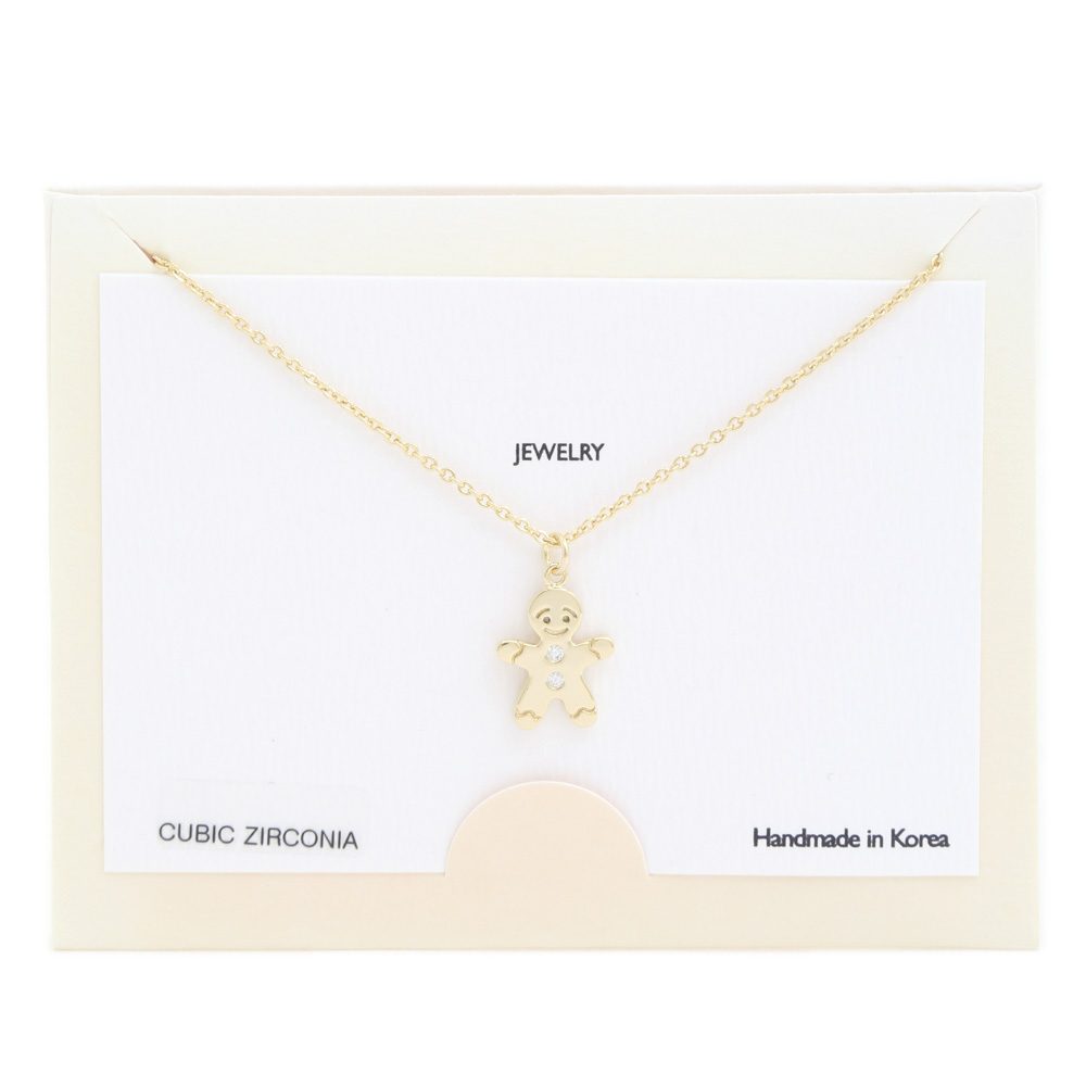 CHRISTMAS GINGERBREAD MAN CHARM NECKLACE