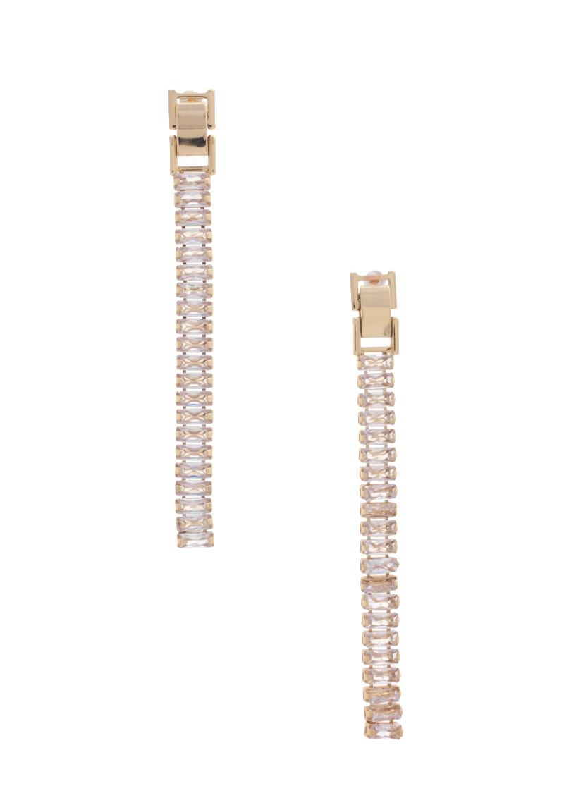 CRYSTAL METAL DANGLE EARRING