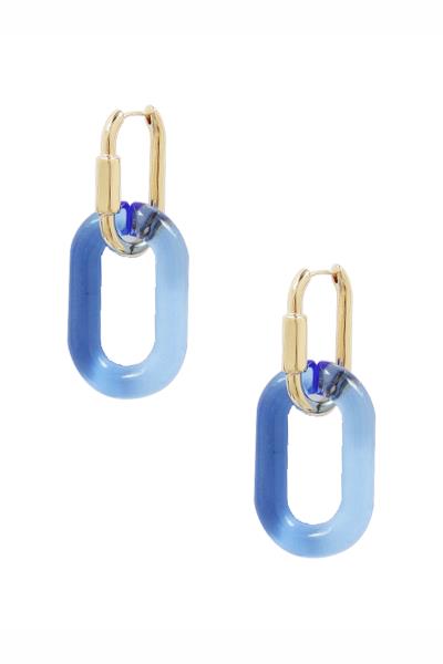 LUCITE METAL LINK DANGLE EARRING