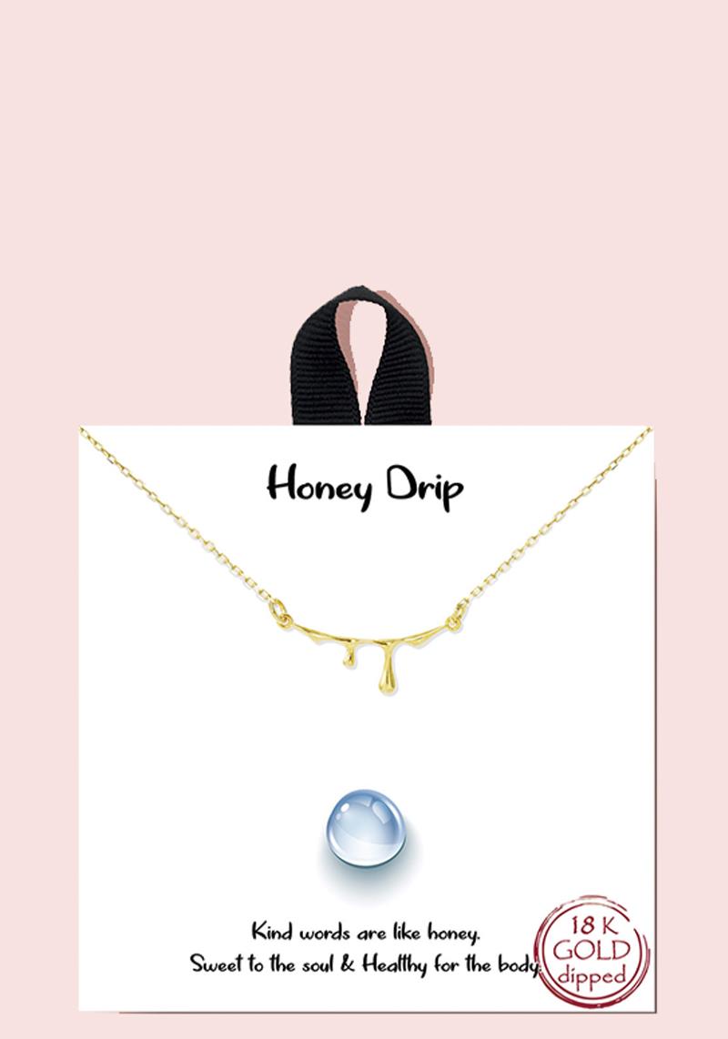 18K GOLD RHODIUM DIPPED HONEY DRIP NECKLACE