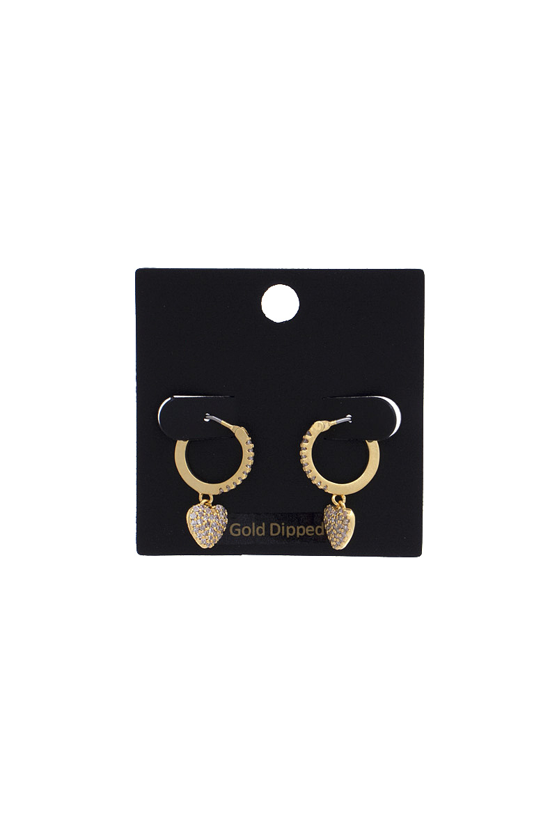 DAINTY HEART HUGGIE DANGLE EARRING