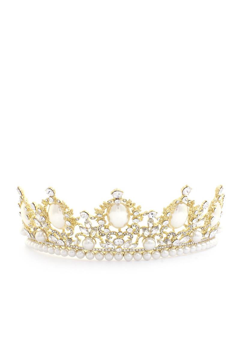 OVAL PEARL RHINESTONE TIARA
