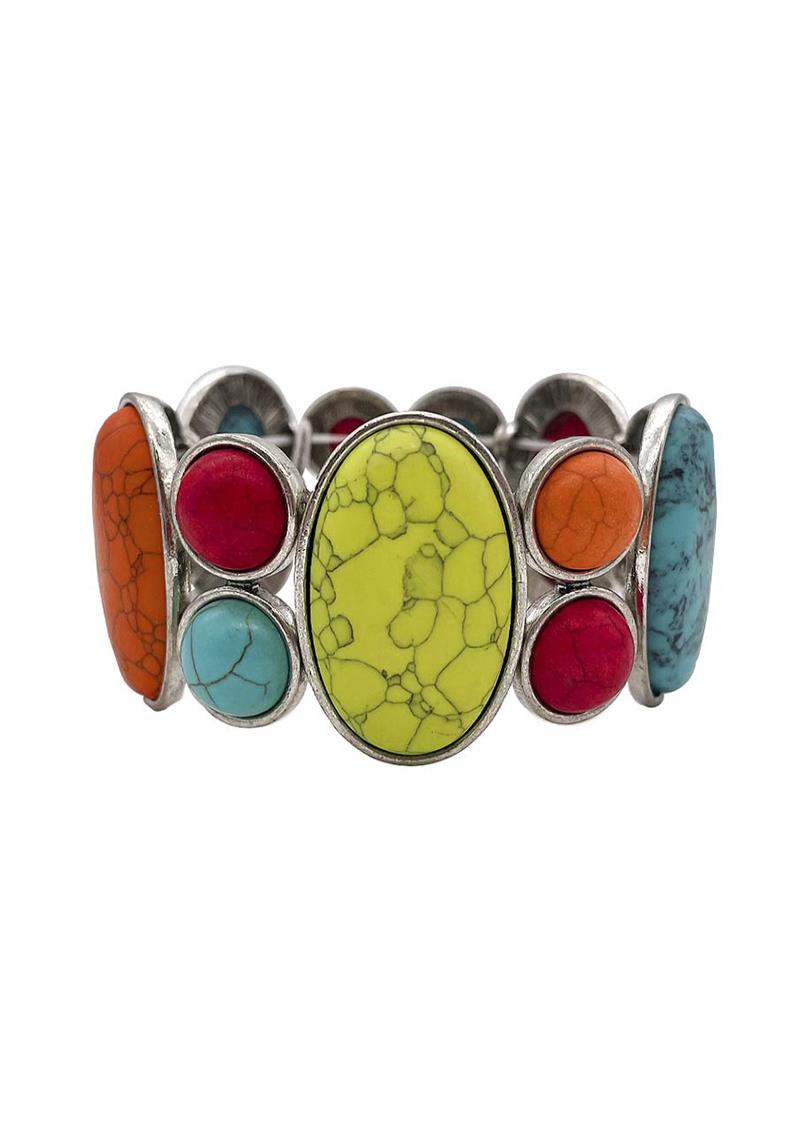 WESTERN STYLE NATURAL STONE STRETCH BRACELET