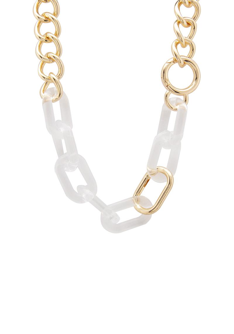 CLEAR OVAL LINK NECKLACE