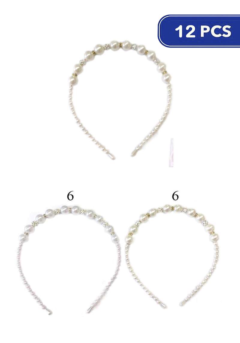 FASHION PEARL HEADBAND (12 UNITS)