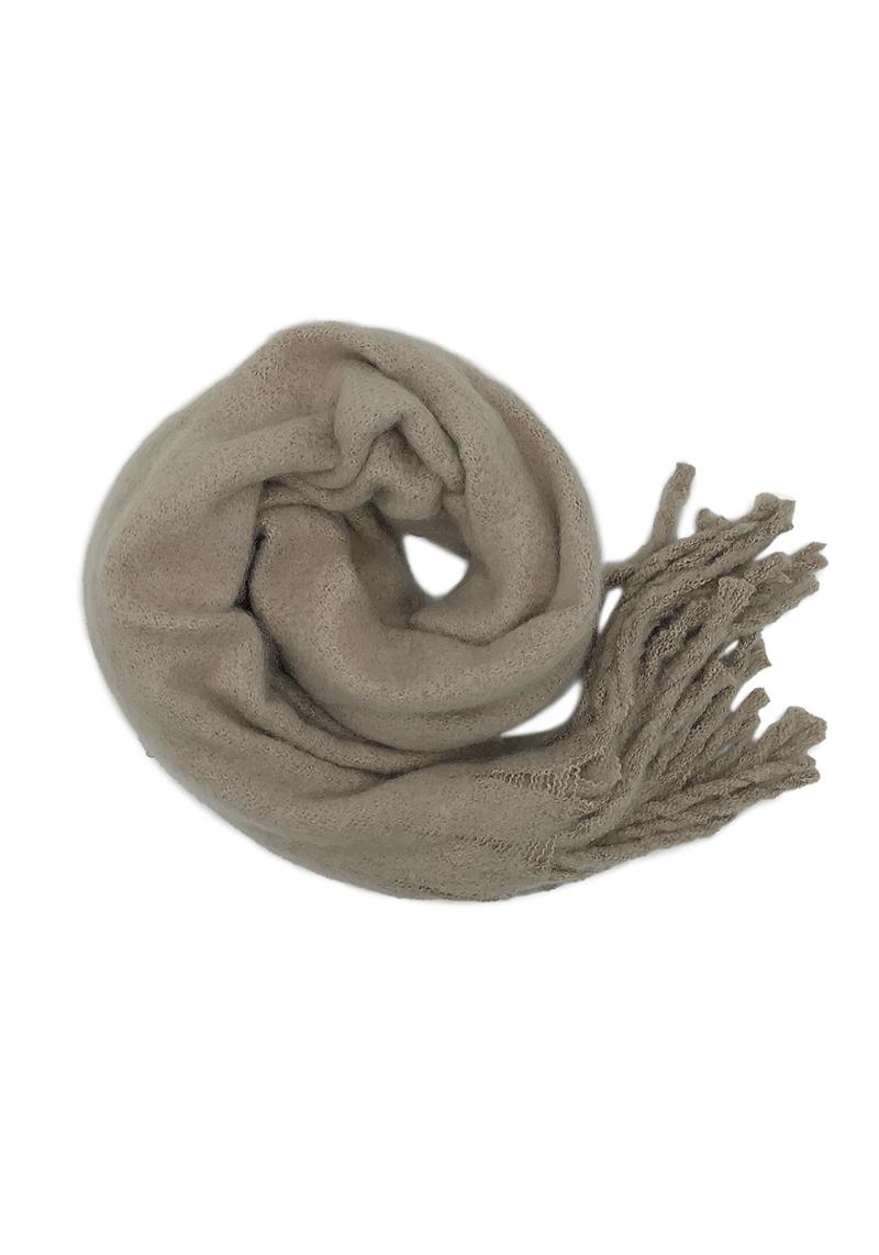 SOLID COZY SCARF WITH FRINGE