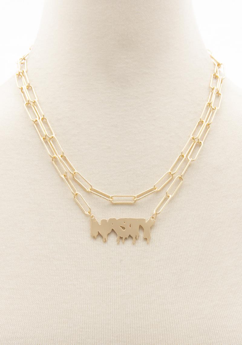 SODAJO NASTY PAINT DRIP OVAL LINK LAYERED NECKLACE