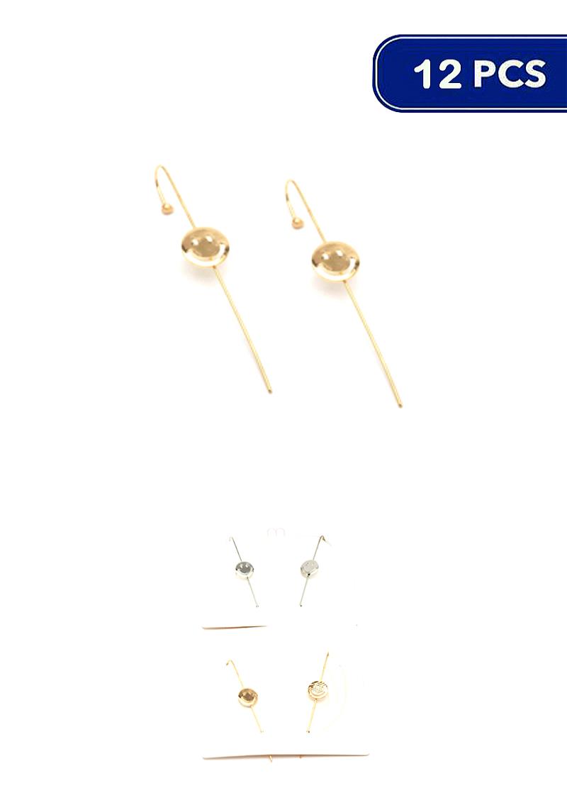 METAL SMILEY FACE HOOK PIN EARRING (12 UNITS)