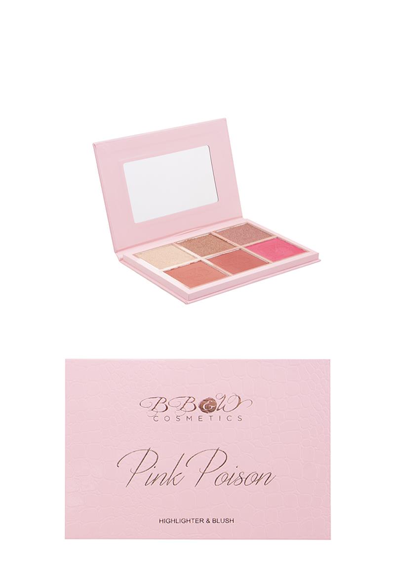 PINK POISON HIGHLIGHTER AND BLUSH 6 COLOR PALETTE